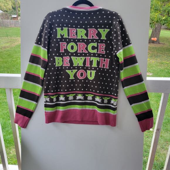 Star Wars Baby Yoda Christmas Holiday Ugly Sweater Joy In The Galaxy SZ S - Picture 6 of 6